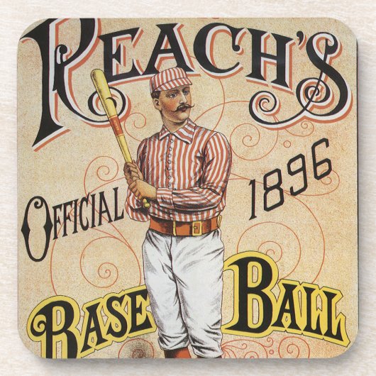 ヴィンテージスポーツ野球リーチのガイドカバーアート コースター (正面)