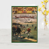 ヴィンテージスポーツ野球三歯雑誌カバー カード (黄色い花)