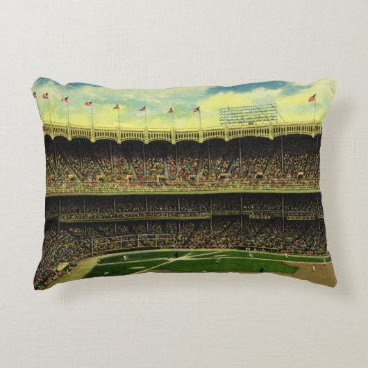 ヴィンテージスポーツ野球場と群衆 アクセントクッション (正面)