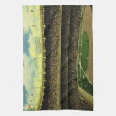 ヴィンテージスポーツ野球場と群衆 キッチンタオル (縦)