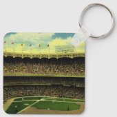ヴィンテージスポーツ野球場と群衆 キーホルダー (裏面)