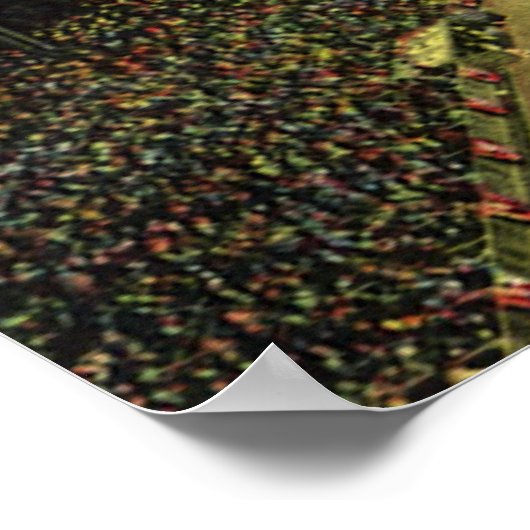 ヴィンテージスポーツ野球場と群衆 ポスター (角)