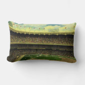 ヴィンテージスポーツ野球場と群衆 ランバークッション (正面)