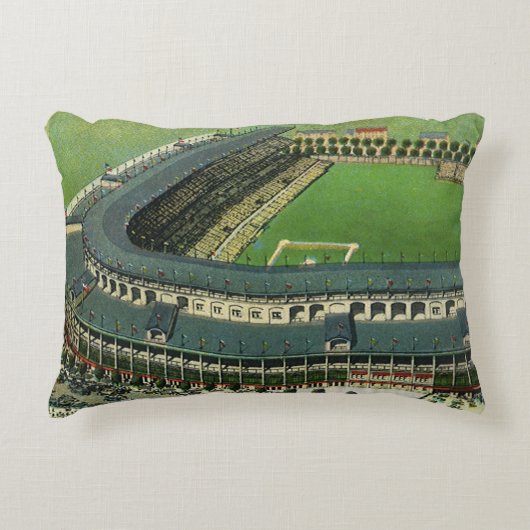 ヴィンテージスポーツ野球場エアリアルビュー アクセントクッション (正面)