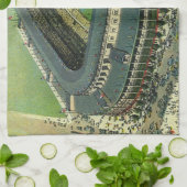 ヴィンテージスポーツ野球場エアリアルビュー キッチンタオル (折り畳み)