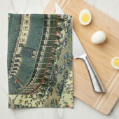 ヴィンテージスポーツ野球場エアリアルビュー キッチンタオル (四つ折り)