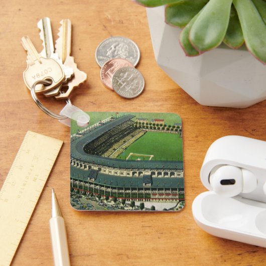 ヴィンテージスポーツ野球場エアリアルビュー キーホルダー (デスク)
