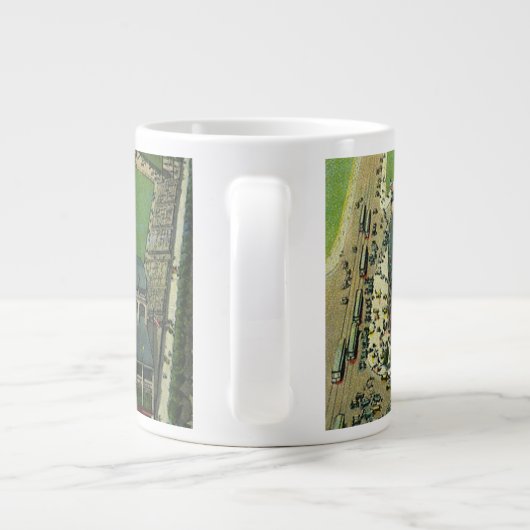 ヴィンテージスポーツ野球場エアリアルビュー ジャンボコーヒーマグカップ (裏面)