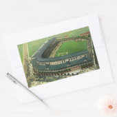 ヴィンテージスポーツ野球場エアリアルビュー 長方形シール (封筒)