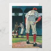 ヴィンテージスポーツ野球選手がマウンドで投手 (正面/裏面)