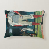 ヴィンテージスポーツ野球選手がマウンドで投手 アクセントクッション (裏面)