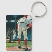 ヴィンテージスポーツ野球選手がマウンドで投手 キーホルダー (裏面)