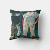 ヴィンテージスポーツ野球選手がマウンドで投手 クッション (裏面)