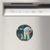 ヴィンテージスポーツ野球選手がマウンドで投手 マグネット (インサイチュ (食洗機))