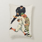 ヴィンテージスポーツ野球選手セーフアットホームプレート アクセントクッション (裏面(縦))