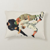 ヴィンテージスポーツ野球選手セーフアットホームプレート アクセントクッション (裏面)