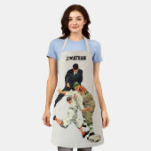 ヴィンテージスポーツ野球選手セーフアットホームプレート エプロン (着用した状態)