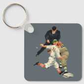 ヴィンテージスポーツ野球選手セーフアットホームプレート キーホルダー (正面)