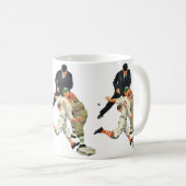 ヴィンテージスポーツ野球選手セーフアットホームプレート コーヒーマグカップ (正面右)