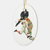 ヴィンテージスポーツ野球選手セーフアットホームプレート セラミックオーナメント (左)