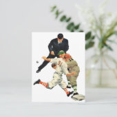 ヴィンテージスポーツ野球選手セーフアットホームプレート ポストカード (スタンド正面)