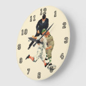 ヴィンテージスポーツ野球選手セーフアットホームプレート ラージ壁時計 (傾斜)
