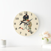 ヴィンテージスポーツ野球選手セーフアットホームプレート ラージ壁時計 (ホーム)