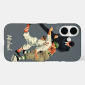 ヴィンテージスポーツ野球選手セーフアットホームプレート Case-Mate iPhoneケース (裏面 (横))