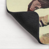 ヴィンテージスポーツ野球選手、ホームに滑り込む選手 マウスパッド (コーナー)