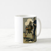ヴィンテージスポーツ野球選手，様式化されたアートマグ コーヒーマグカップ (正面右)