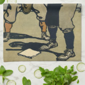 ヴィンテージスポーツ野球選手，様式芸術 キッチンタオル (折り畳み)