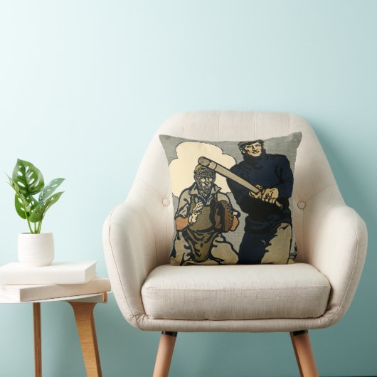 ヴィンテージスポーツ野球選手，様式芸術 クッション (椅子)