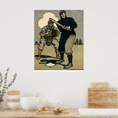 ヴィンテージスポーツ野球選手，様式芸術 ポスター (キッチン)