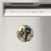 ヴィンテージスポーツ野球選手，様式芸術 マグネット (インサイチュ (食洗機))