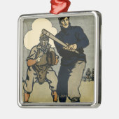 ヴィンテージスポーツ野球選手，様式芸術 メタルオーナメント (左)