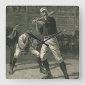 ヴィンテージスポーツ野球選手Thulstrup スクエア壁時計 (正面)