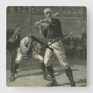 ヴィンテージスポーツ野球選手Thulstrup スクエア壁時計