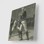 ヴィンテージスポーツ野球選手Thulstrup スクエア壁時計 (傾斜)