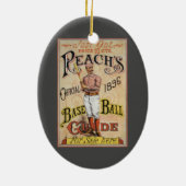 ヴィンテージスポーツ野球、リーチのガイドカバーアートC セラミックオーナメント (裏面)