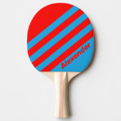 ヴィンテージスポーツ電気ブルーストライプレッド名 卓球ラケット (正面)