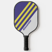 ヴィンテージスポーツ電気レモングレープストライプ名 ピックルボールラケット (正面)
