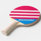 ヴィンテージスポーツ青のクラッシュストライプの名前 卓球ラケット (正面アングル)