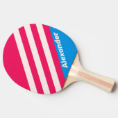 ヴィンテージスポーツ青のクラッシュストライプの名前 卓球ラケット (横)