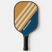 ヴィンテージスポーツ青ストライプ波の名前 ピックルボールラケット (裏面)