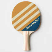 ヴィンテージスポーツ青ストライプ波の名前 卓球ラケット (正面)