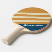 ヴィンテージスポーツ青ストライプ波の名前 卓球ラケット (正面アングル)