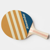 ヴィンテージスポーツ青ストライプ波の名前 卓球ラケット (横)