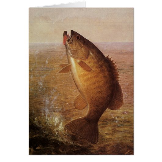 ヴィンテージスポーツ魚釣りラージムウスブラウンバスフィッシュ (正面)