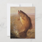 ヴィンテージスポーツ魚釣りラージムウスブラウンバスフィッシュ (正面)