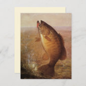 ヴィンテージスポーツ魚釣りラージムウスブラウンバスフィッシュ (正面/裏面)